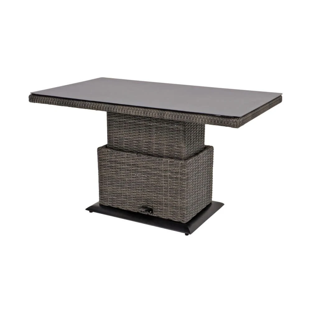 Rattan Gartentisch - Höhenvariabel - Mit Glasplatte - Gartentisch Buri 3 Rattan Gartentisch - Höhenvariabel - Mit Glasplatte - Gartentisch Buri