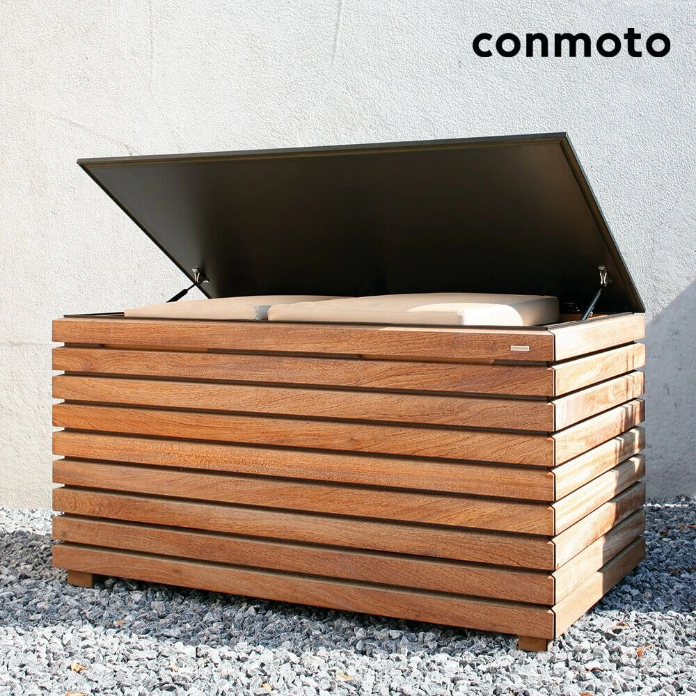 Robuste Gartentruhe Für Auflagen Aus Holz Und HPL - Forte 3 Robuste Gartentruhe Für Auflagen Aus Holz Und HPL - Forte