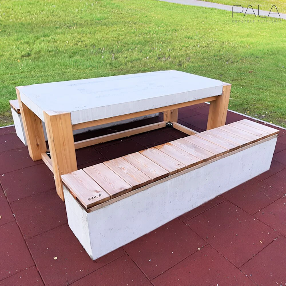 Robuste Outdoor Gartenbank Aus Beton Von Pala - Pori 4 Robuste Outdoor Gartenbank Aus Beton Von Pala - Pori – Bild 2