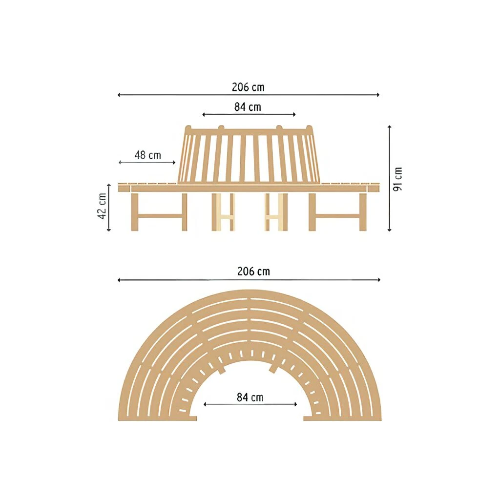 Runde Baum-Bank Aus Teakholz - Modern - Finley Gartenbank 5 Runde Baum-Bank Aus Teakholz - Modern - Finley Gartenbank – Bild 3