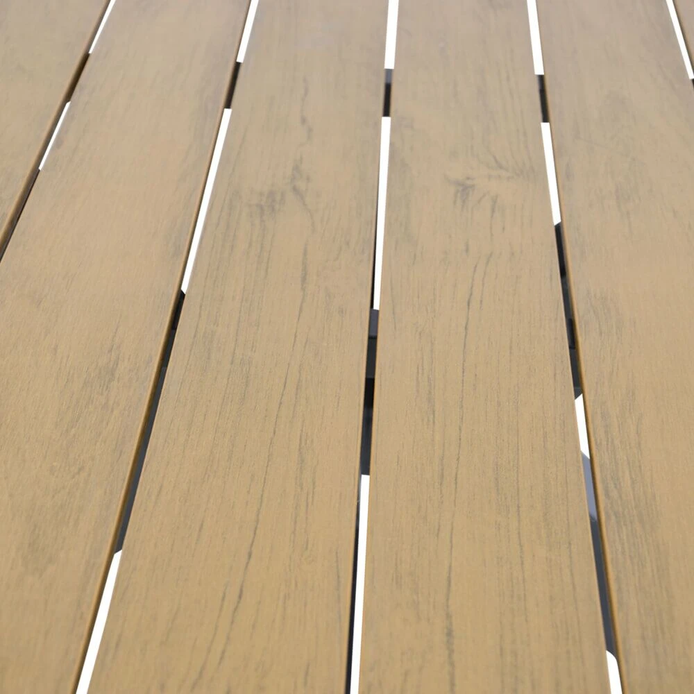 Runder Alu Garten Esstisch 150cm Im Teak-Look - Rundtisch Turin 4 Runder Alu Garten Esstisch 150cm Im Teak-Look - Rundtisch Turin – Bild 2