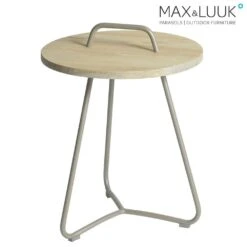 Runder Beistelltisch Für Den Garten - Aluminium & Teakholz - Max&Luuk - Ava Beistelltisch