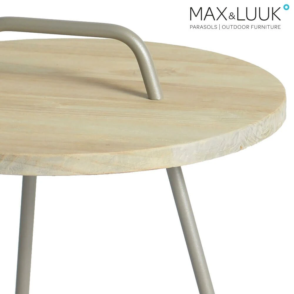 Runder Beistelltisch Für Den Garten - Aluminium & Teakholz - Max&Luuk - Ava Beistelltisch 4 Runder Beistelltisch Für Den Garten - Aluminium & Teakholz - Max&Luuk - Ava Beistelltisch – Bild 2