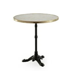 Runder Bistrotisch Aus Eisen Mit Marmoroptik - Bistrotisch Gyda