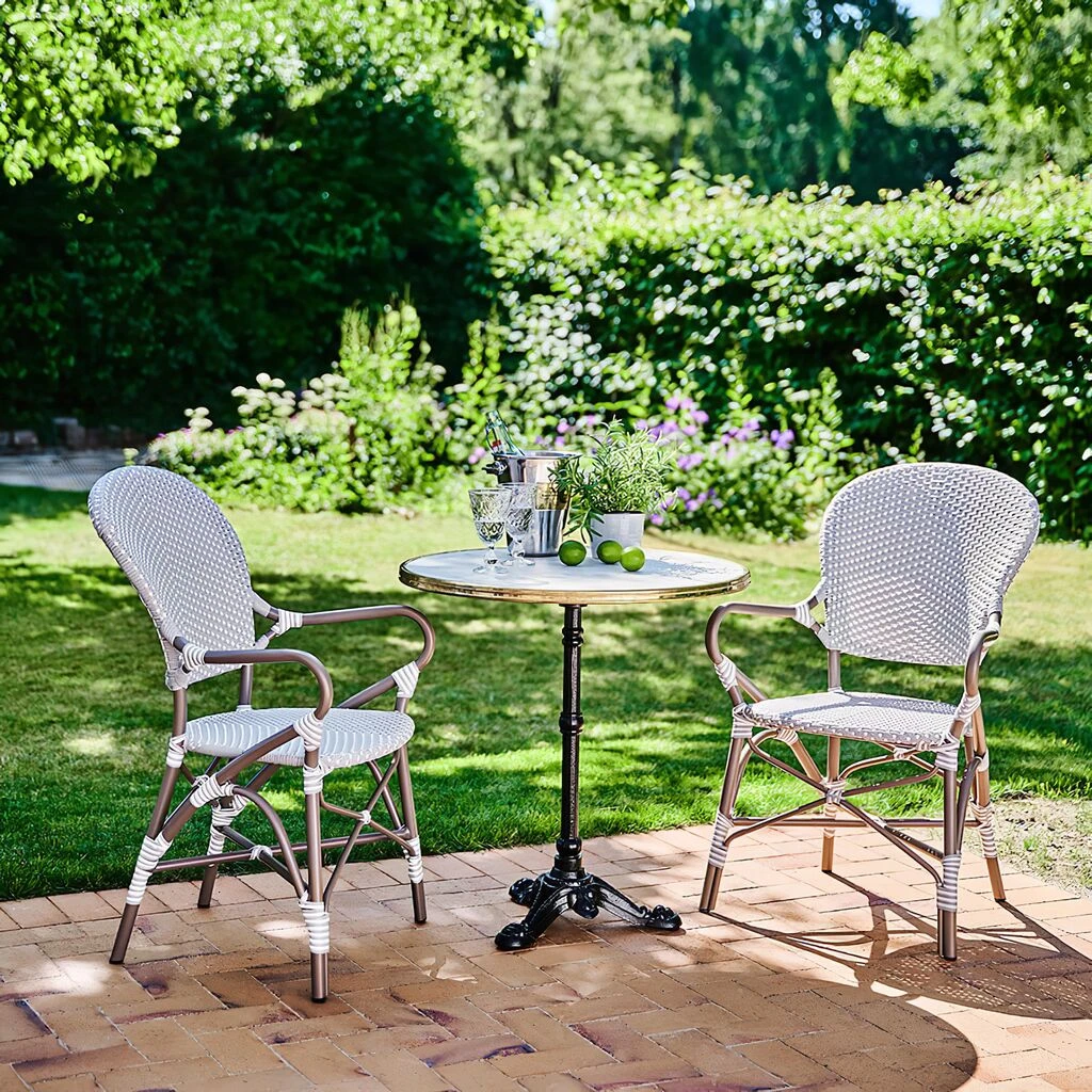 Runder Bistrotisch Aus Eisen Mit Marmoroptik - Bistrotisch Gyda 4 Runder Bistrotisch Aus Eisen Mit Marmoroptik - Bistrotisch Gyda – Bild 2