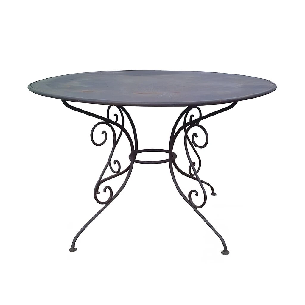 Runder Garten Tisch Aus Metall Antik Design - Urbain 3 Runder Garten Tisch Aus Metall Antik Design - Urbain