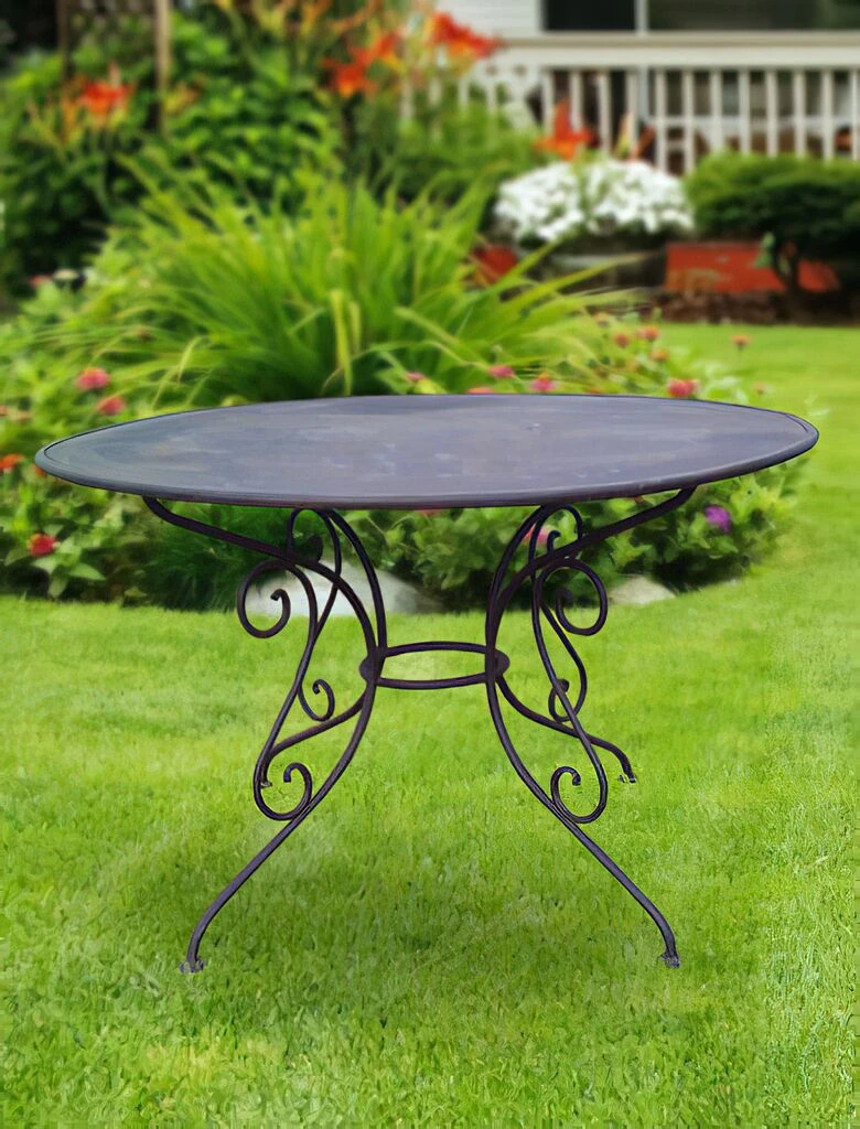 Runder Garten Tisch Aus Metall Antik Design - Urbain 4 Runder Garten Tisch Aus Metall Antik Design - Urbain – Bild 2