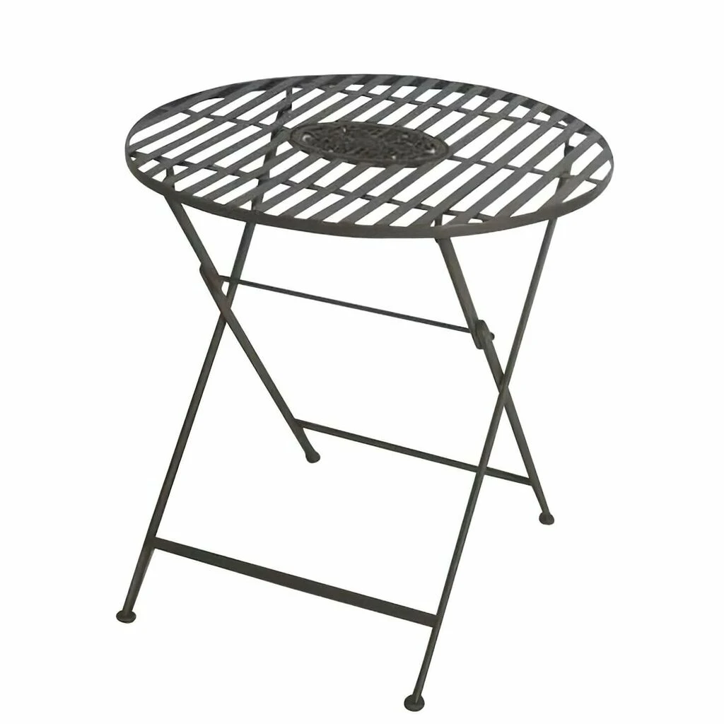 Runder Klapptisch Aus Metall In Antikfarbe - Heramo 3 Runder Klapptisch Aus Metall In Antikfarbe - Heramo