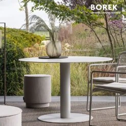 Runder Outdoor Esstisch Aus Edelstahl Und Dekton Von Borek - Peniche Gartentisch