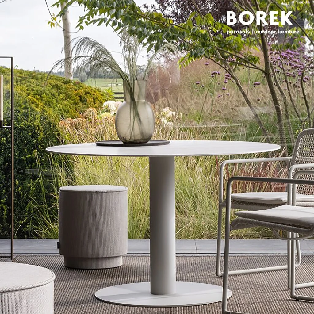 Runder Outdoor Esstisch Aus Edelstahl Und Dekton Von Borek - Peniche Gartentisch 3 Runder Outdoor Esstisch Aus Edelstahl Und Dekton Von Borek - Peniche Gartentisch