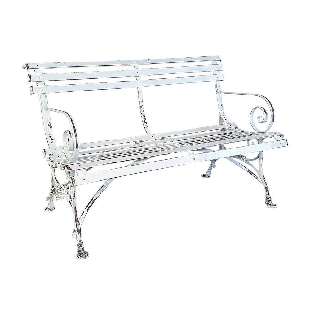 Rustikale 2-Sitzer Gartenbank Aus Schmiedeeisen - Louan 3 Rustikale 2-Sitzer Gartenbank Aus Schmiedeeisen - Louan