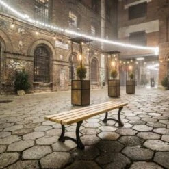 Schlichte Parkbank Ohne Lehne Aus Holz Und Gusseisen - Georg -Gartentis Verkaufe schlichte parkbank ohne lehne aus holz und gusseisen georg3