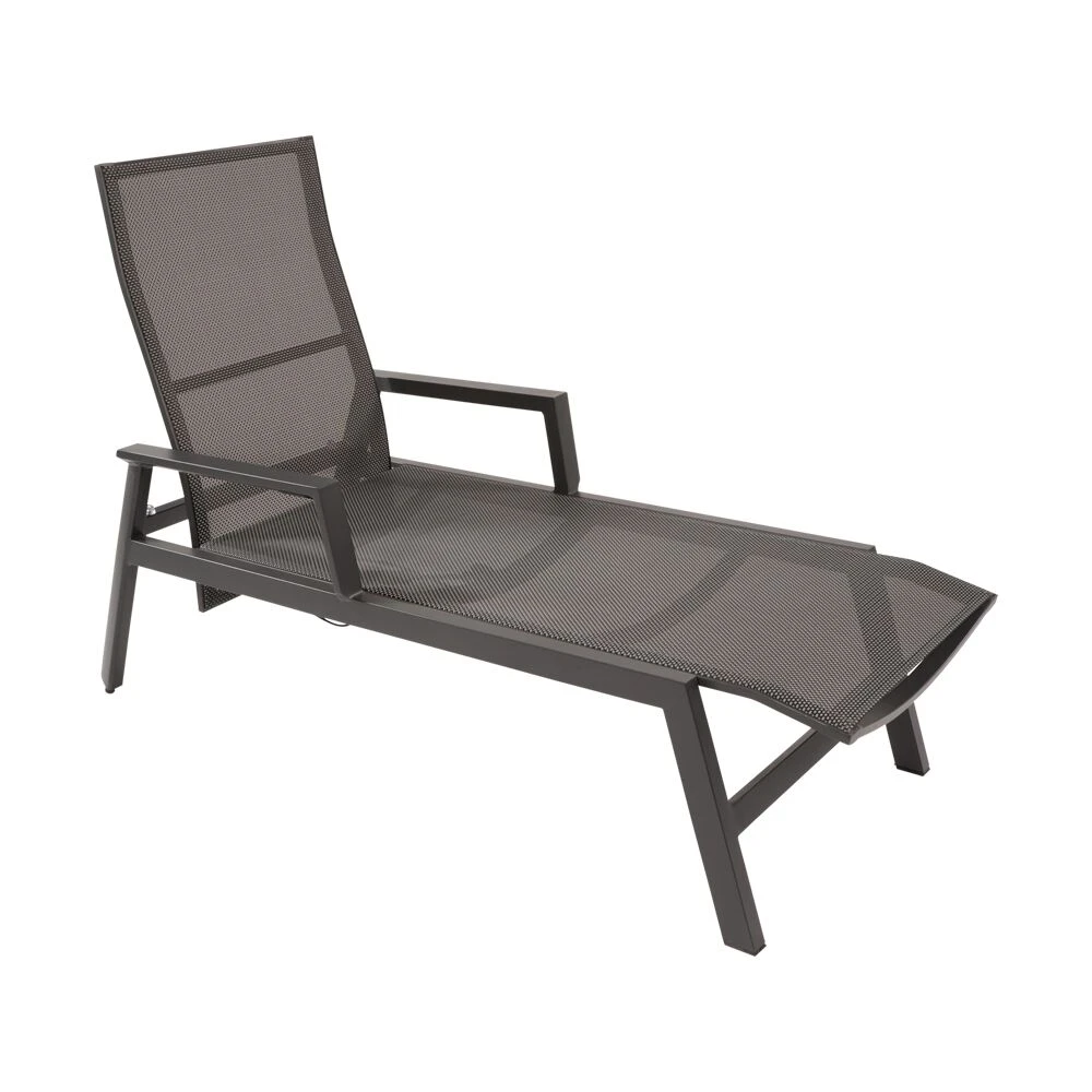 Schwarz-graue Gartenliege Aus Alu Mit Einer Textylenbespannung - Liege Prano 5 Schwarz-graue Gartenliege Aus Alu Mit Einer Textylenbespannung - Liege Prano – Bild 3
