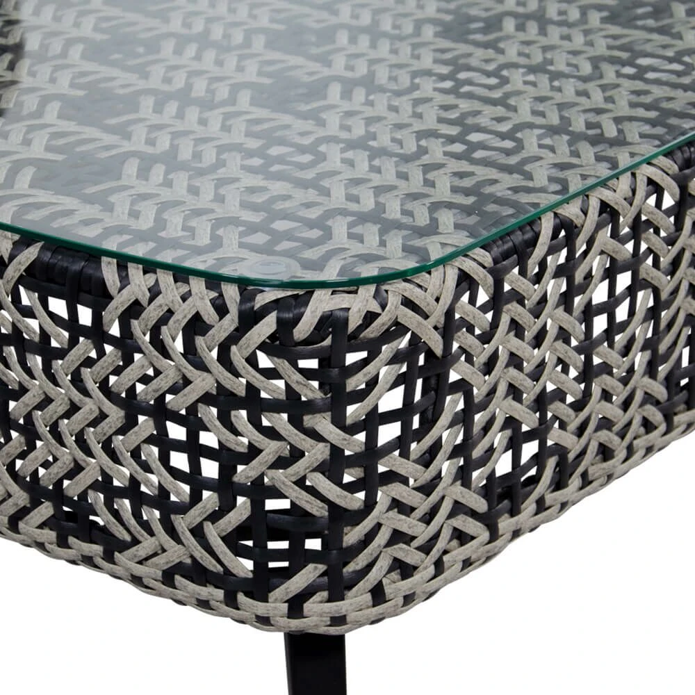 Schwarz-weiße Polyrattan Sitzgruppe Mit Tisch - Möbelset Fantur 4 Schwarz-weiße Polyrattan Sitzgruppe Mit Tisch - Möbelset Fantur – Bild 2