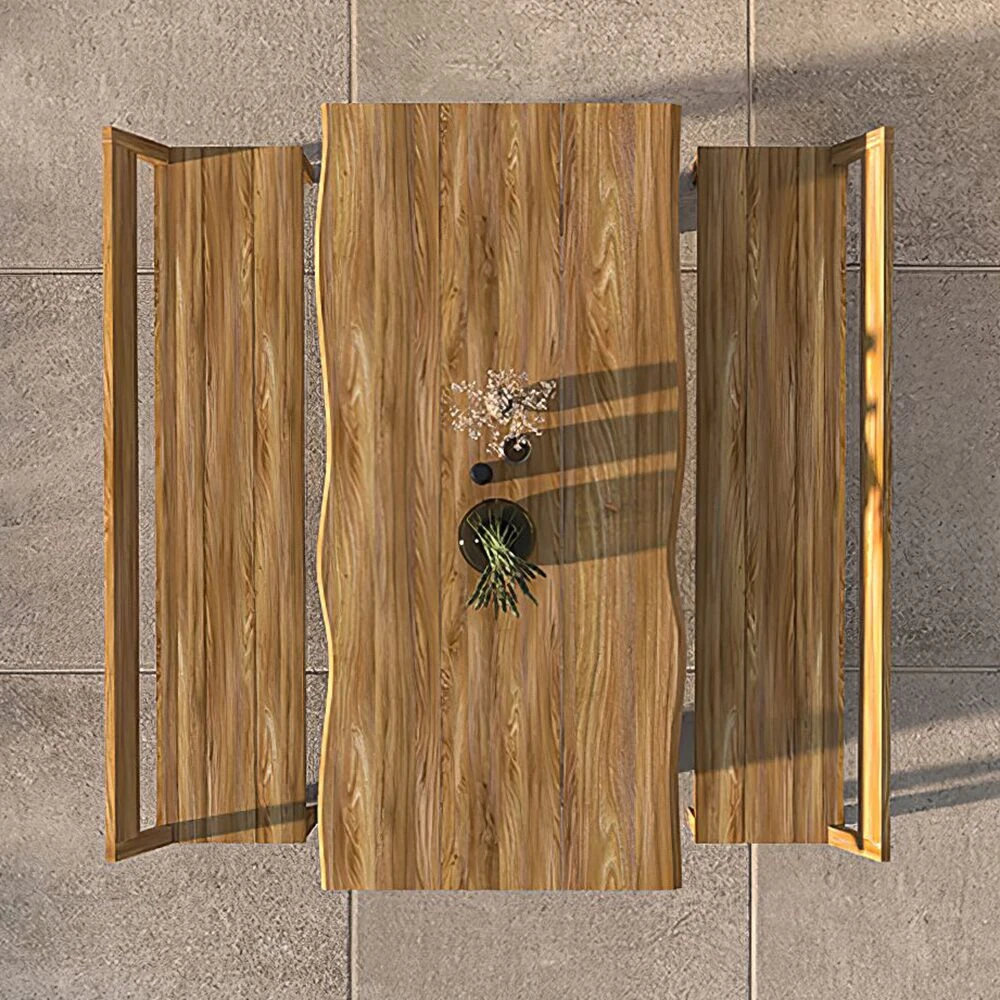 Sitzgruppe Mit Einzigartigem Teakholz Gartentisch Und Bänken - Brianna Sitzgruppe 4 Sitzgruppe Mit Einzigartigem Teakholz Gartentisch Und Bänken - Brianna Sitzgruppe – Bild 2