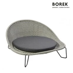 Sonnenliege Rund Von Borek - Edelstahl - Grau - Mit Polster Kissen - Pasturo Sonnenliege