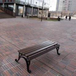 Stadtmobiliar Bank Aus Holz Und Gusseisen - Ohne Rückenlehne - Eldrid