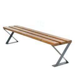 Stadtmobiliar Bank Aus Holz Und Metall - Ohne Rückenlehne - Guro