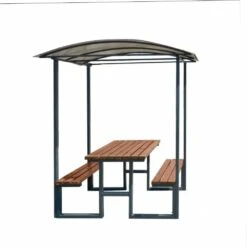 Überdachtes Tisch-Set Aus Metall Und Holz - Akis