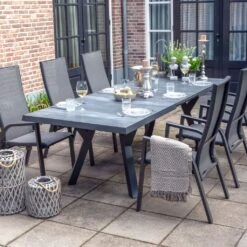 Verlängerbarer Esstisch Für Den Garten Aus Alu Und Keramik - Gianta