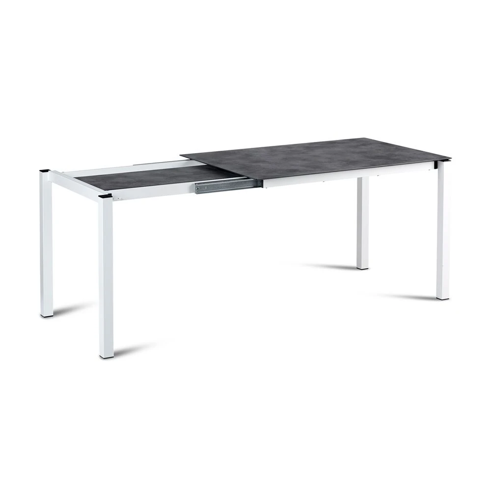 Weiße 6er Sitzgruppe Für Draußen Mit Auflagen Und Ausziehtisch - Hujo 6 Weiße 6er Sitzgruppe Für Draußen Mit Auflagen Und Ausziehtisch - Hujo – Bild 4