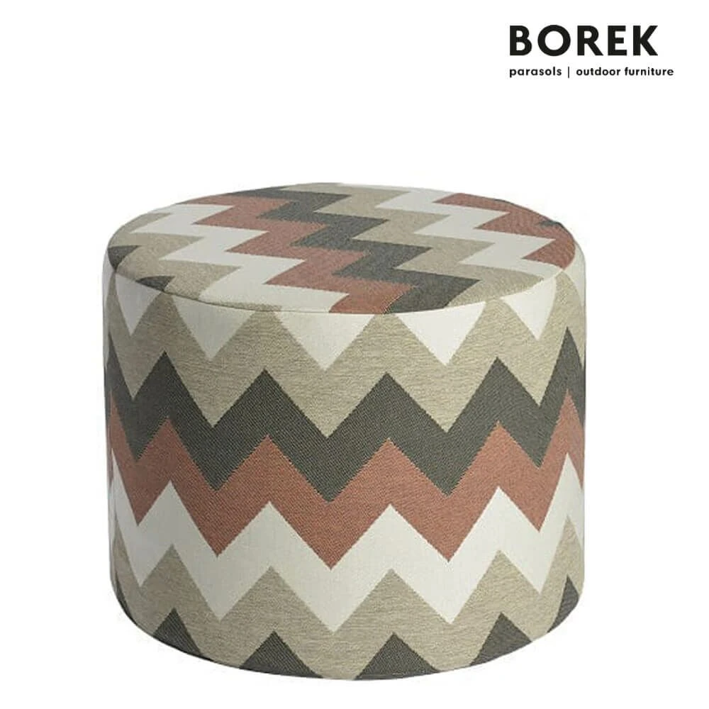 Wetterbeständiger Borek Hocker Aus Prato Stoff Mit Zackenmuster - Desio Hocker 3 Wetterbeständiger Borek Hocker Aus Prato Stoff Mit Zackenmuster - Desio Hocker
