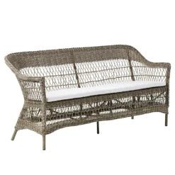 Wetterbeständiges Lounge Sofa Für Drei Personen In Antikgrau - 3-Sitzer Hedda