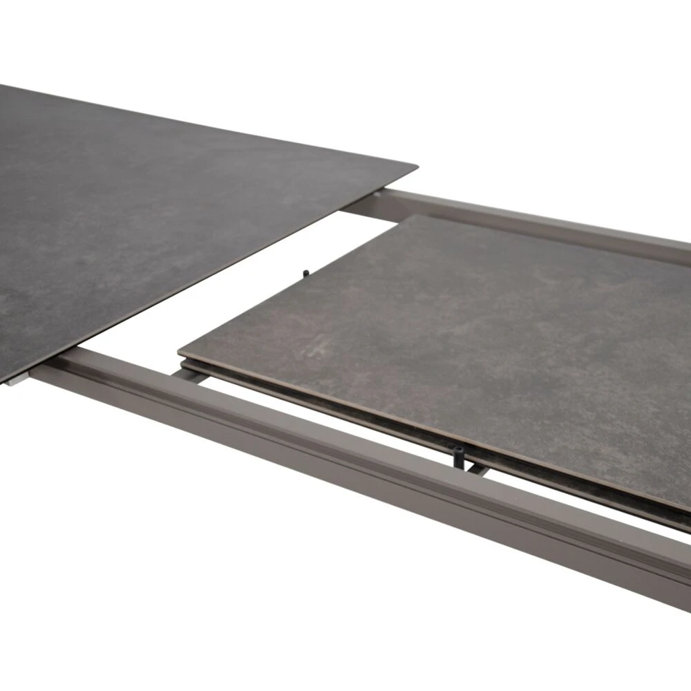 XXL Ausziehtisch In Taupe - 160/280cm - Aus Alu Und Glaskermik - Azzisi 5 XXL Ausziehtisch In Taupe - 160/280cm - Aus Alu Und Glaskermik - Azzisi – Bild 3