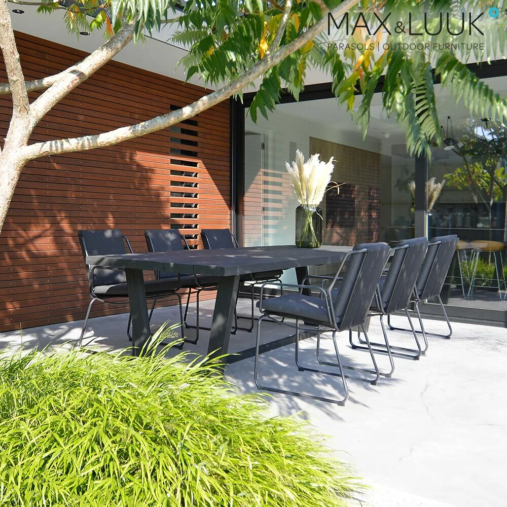 XXL Wetterbeständiger Teakholz Esstisch Von Max & Luuk In Dunkelgrau - Lauren Tisch 4 XXL Wetterbeständiger Teakholz Esstisch Von Max & Luuk In Dunkelgrau - Lauren Tisch – Bild 2