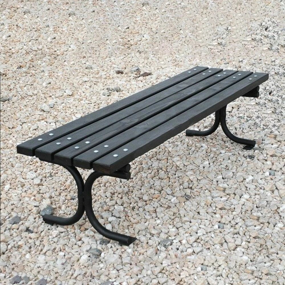 Zeitlose Gartenbank Aus Metall Und Holz Ohne Arm- Und Rückenlehne - Harald 3 Zeitlose Gartenbank Aus Metall Und Holz Ohne Arm- Und Rückenlehne - Harald